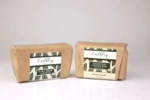 Earthley charcoal facial bar soap.