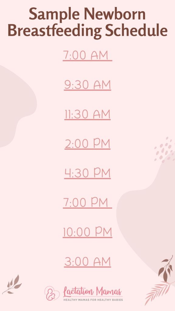 Sample newborn breastfeeding schedule.